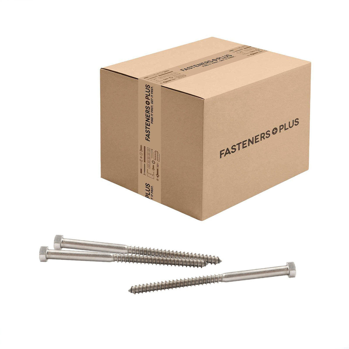 Conquest 3/8" x 6" Lag Bolt for Wood, Hex Head - 18-8 Stainless Steel, Qty. 150 - Carton