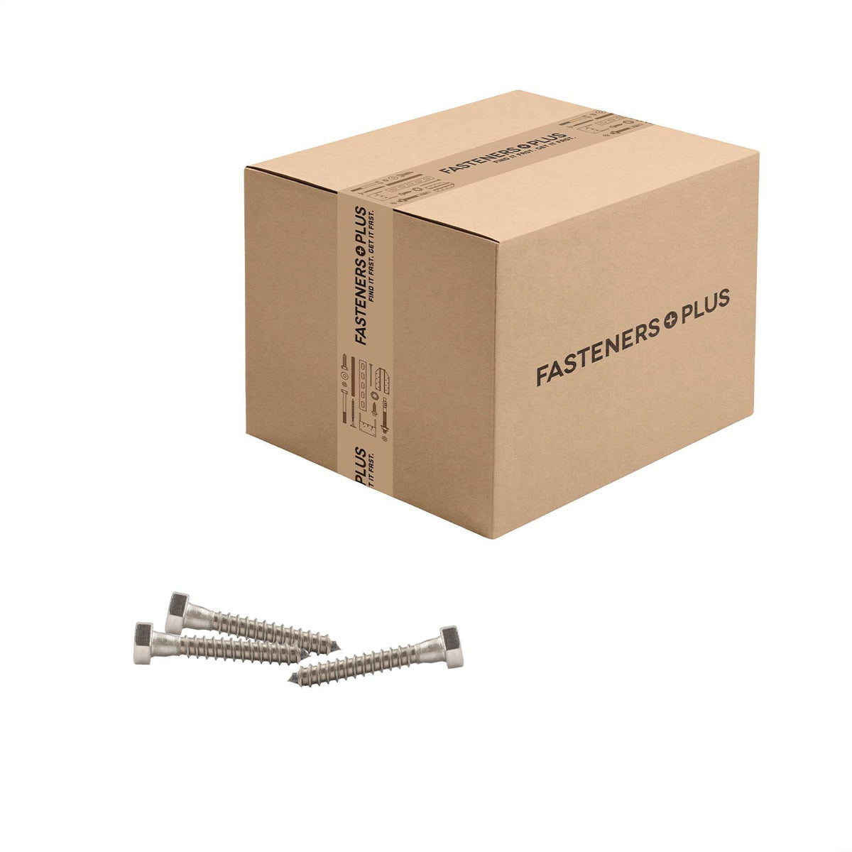 Conquest 5/16" x 2" Lag Bolt for Wood, Hex Head - 18-8 Stainless Steel, Qty. 700 - Carton