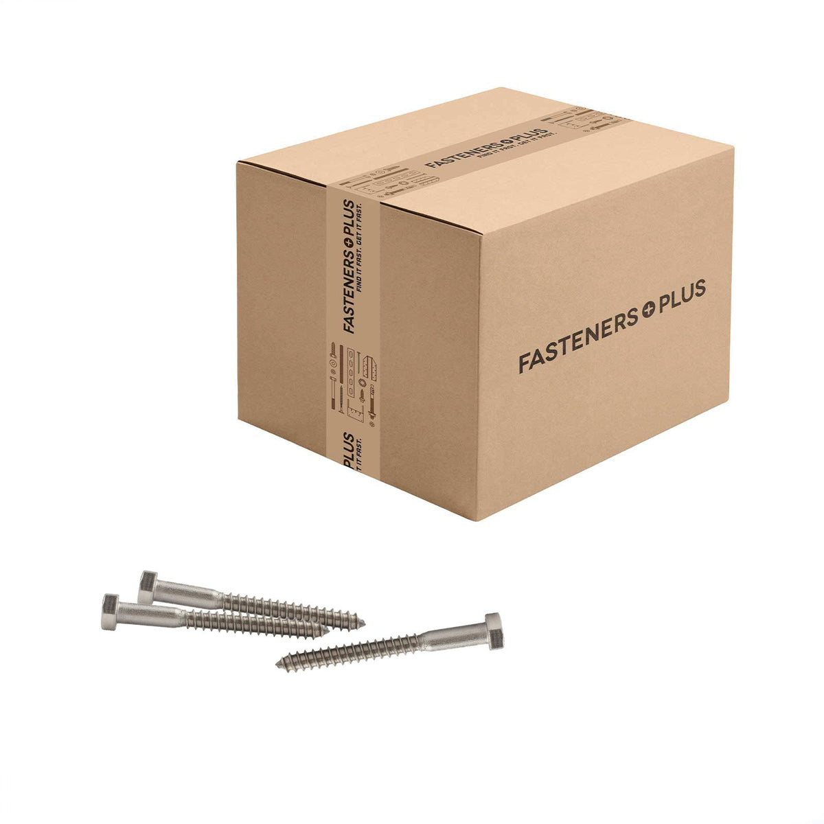 Conquest 5/16" x 3" Lag Bolt for Wood, Hex Head - 18-8 Stainless Steel, Qty. 500 - Carton