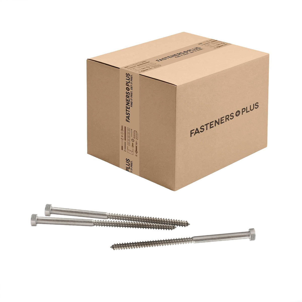 Conquest 5/16" x 6" Lag Bolt for Wood, Hex Head - 18-8 Stainless Steel, Qty. 250 - Carton