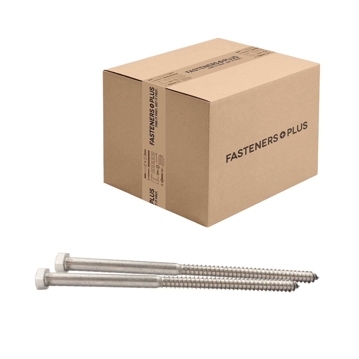 Conquest 5/8" x 12" Lag Bolt for Wood, Hex Head - 18-8 Stainless Steel, Qty. 30 - Carton
