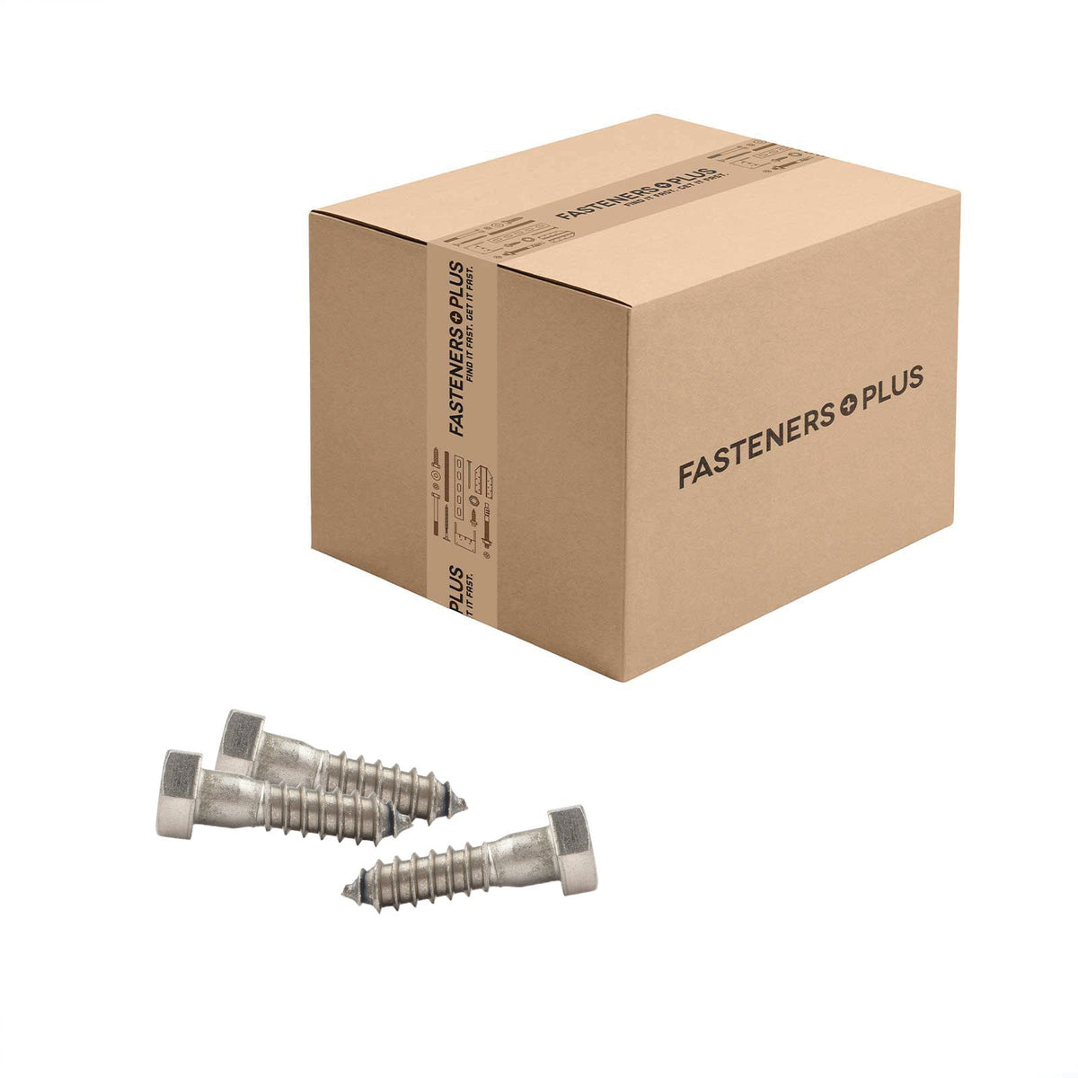 Conquest 5/8" x 2-1/2" Lag Bolt for Wood, Hex Head - 18-8 Stainless Steel, Qty. 125 - Carton