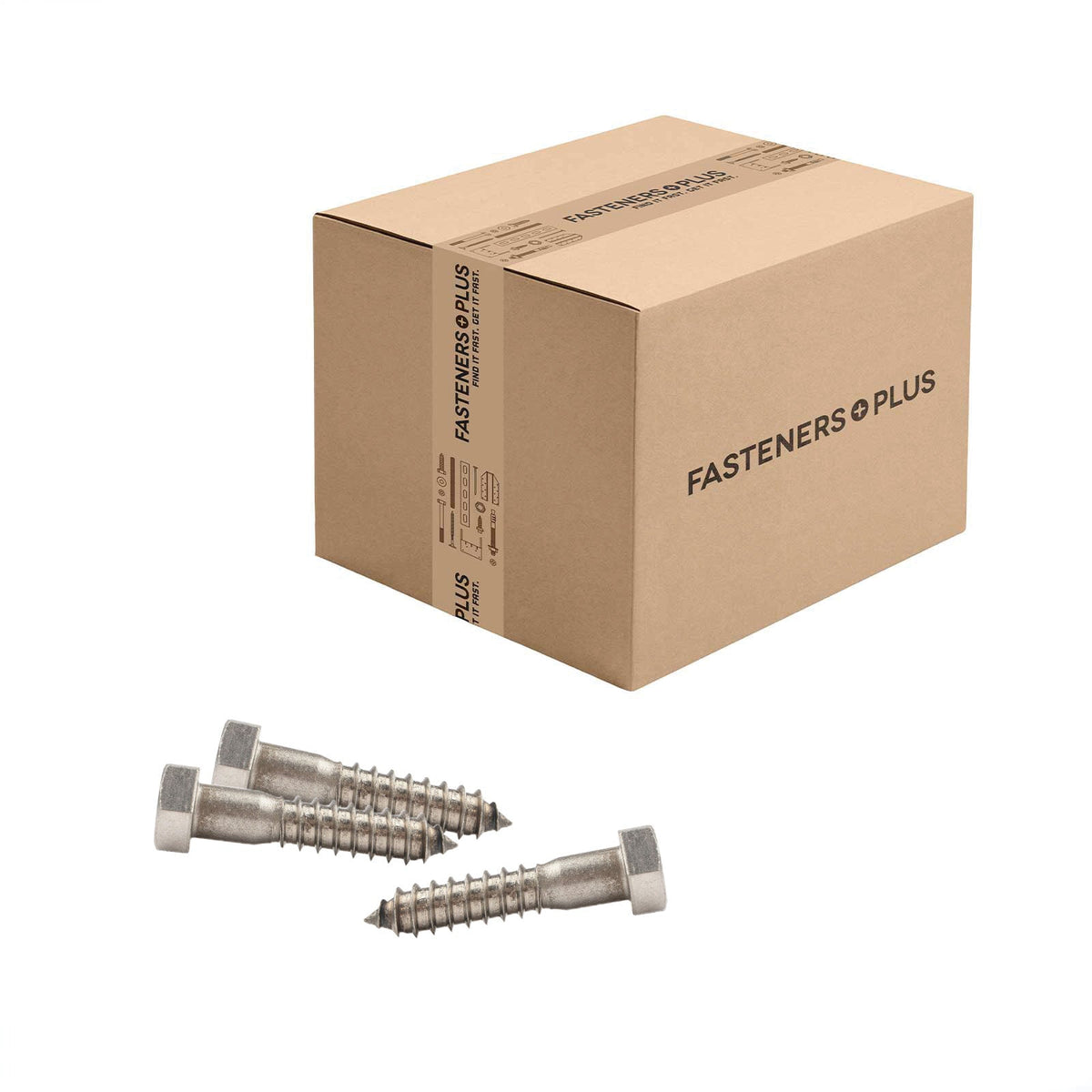 Conquest 5/8" x 3" Lag Bolt for Wood, Hex Head - 18-8 Stainless Steel, Qty. 100 - Carton