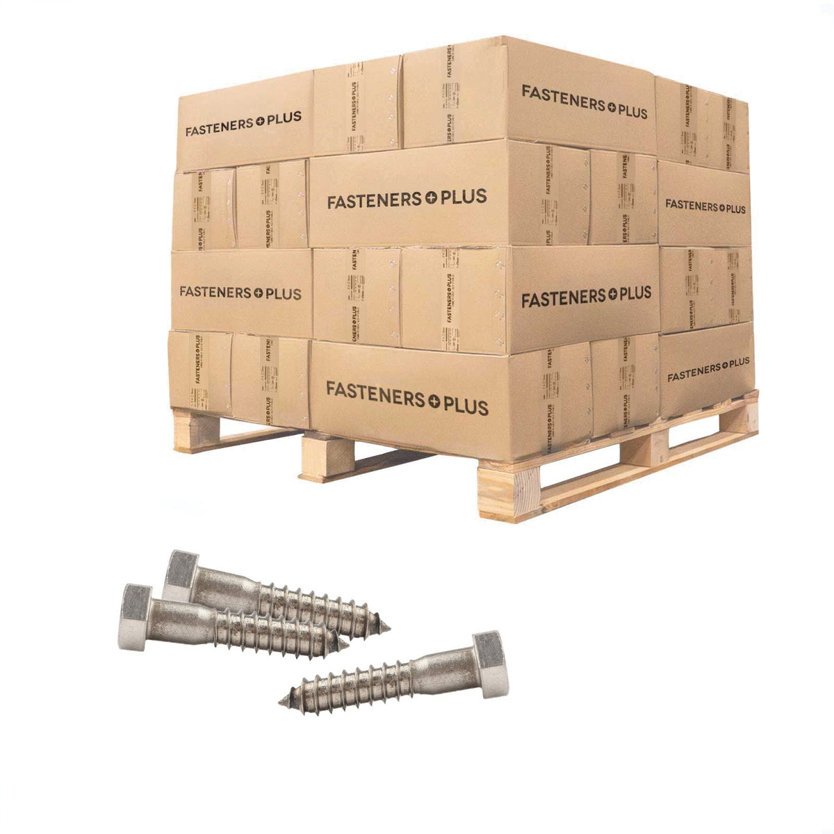 Conquest 5/8" x 3" Lag Bolt for Wood, Hex Head - 18-8 Stainless Steel, Qty. 4,500 - Pallet