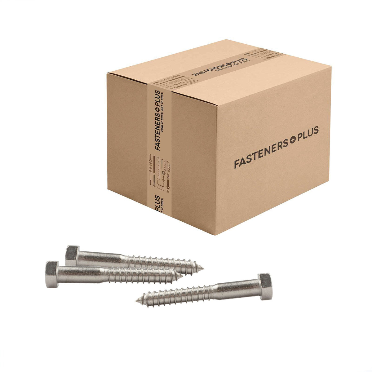 Conquest 5/8" x 4-1/2" Lag Bolt for Wood, Hex Head - 18-8 Stainless Steel, Qty. 75 - Carton