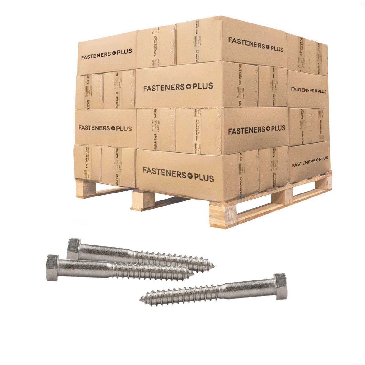 Conquest 5/8" x 5" Lag Bolt for Wood, Hex Head - 18-8 Stainless Steel, Qty. 3,375 - Pallet