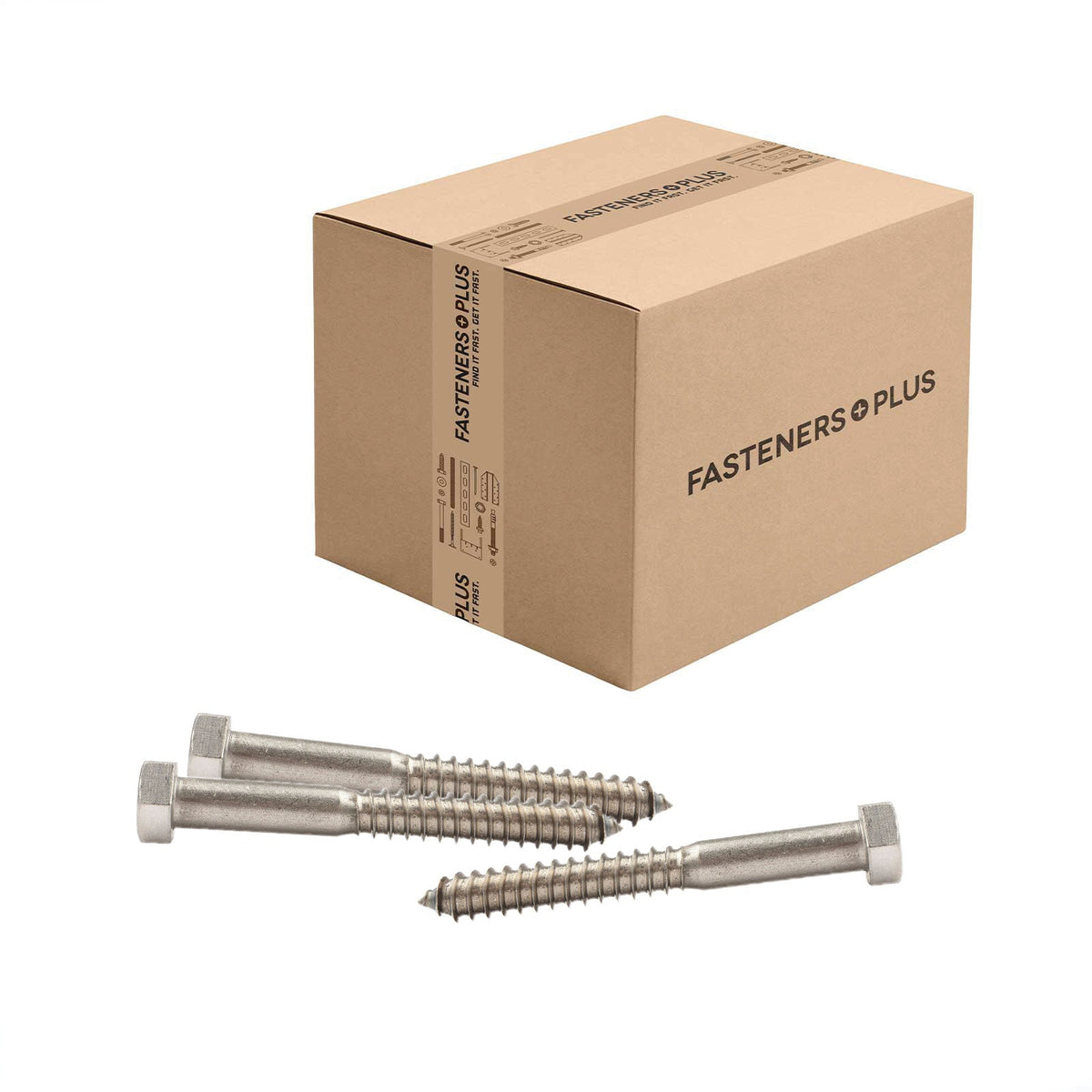 Conquest 5/8" x 5-1/2" Lag Bolt for Wood, Hex Head - 18-8 Stainless Steel, Qty. 50 - Carton