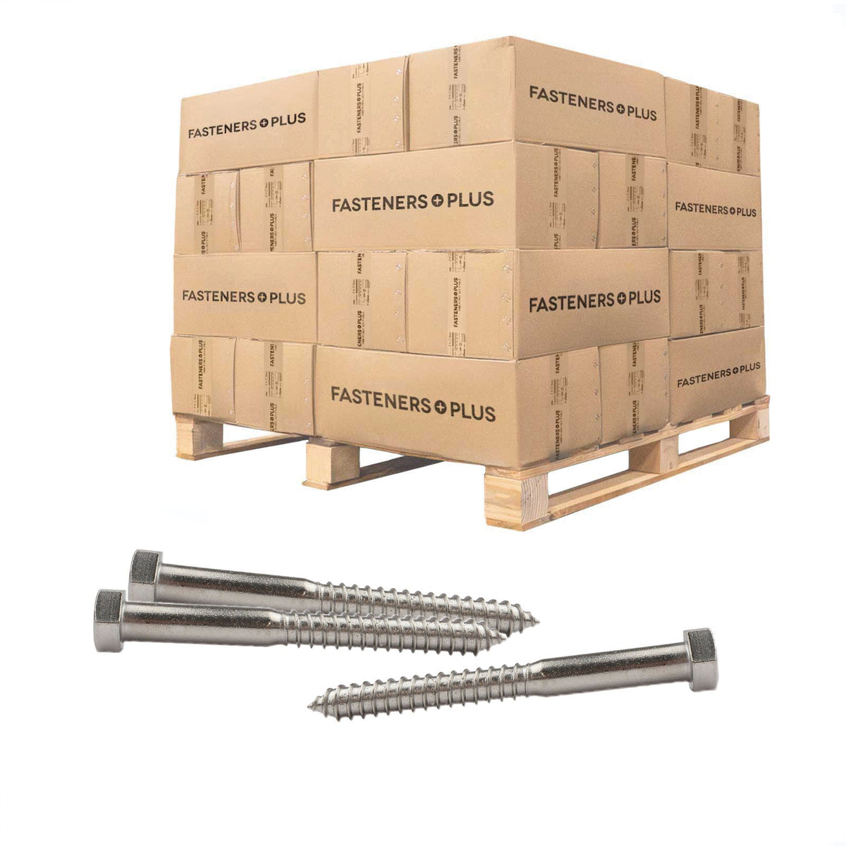 Conquest 5/8" x 6" Lag Bolt for Wood, Hex Head - 18-8 Stainless Steel, Qty. 2,250 - Pallet