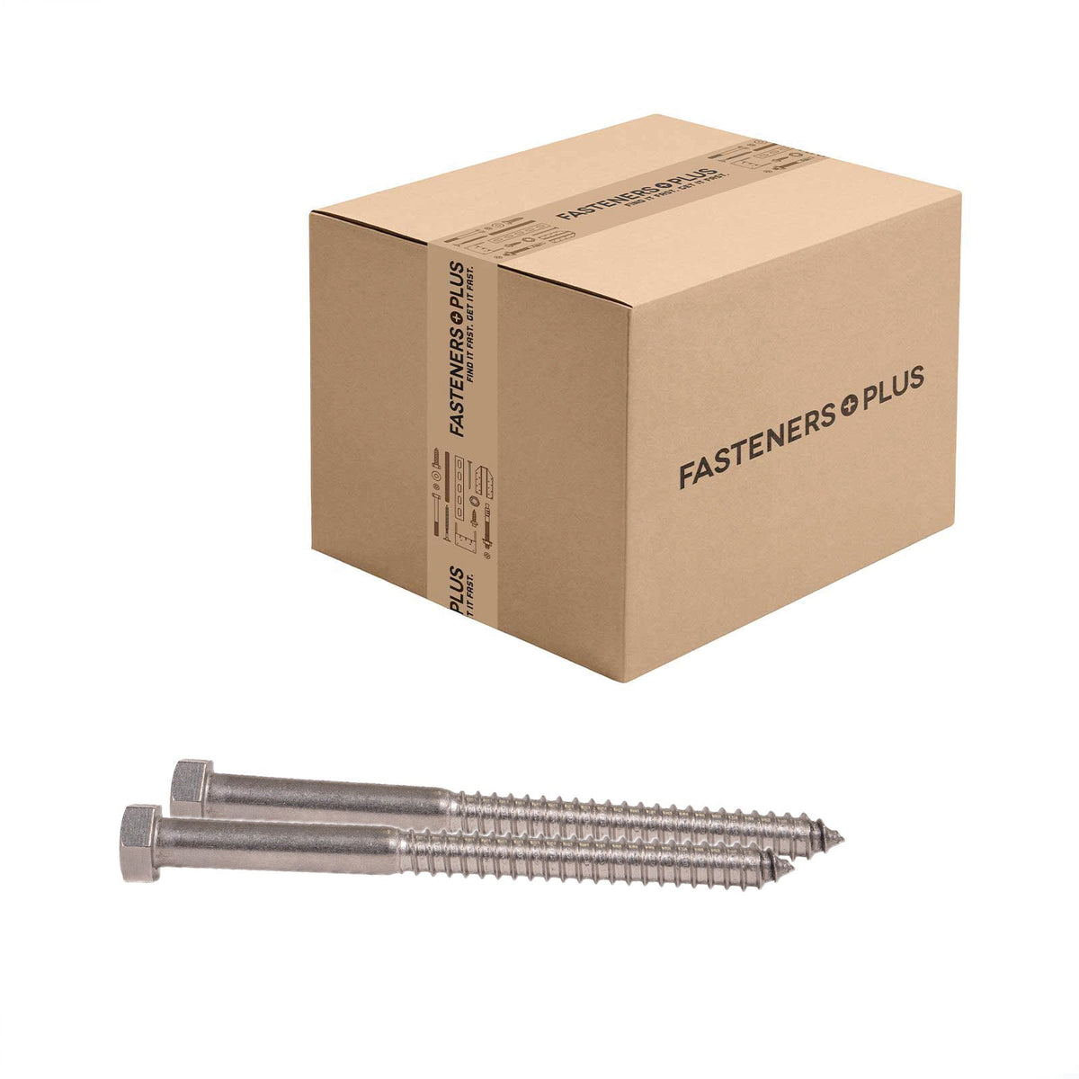 Conquest 5/8" x 8" Lag Bolt for Wood, Hex Head - 18-8 Stainless Steel, Qty. 40 - Carton