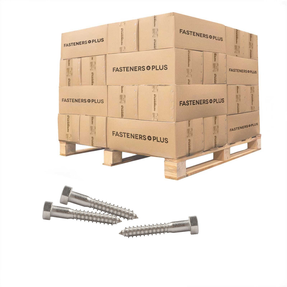 Conquest 1/2" x 3" Lag Bolt for Wood, Hex Head - 316 Stainless Steel - Pallet of 6,750