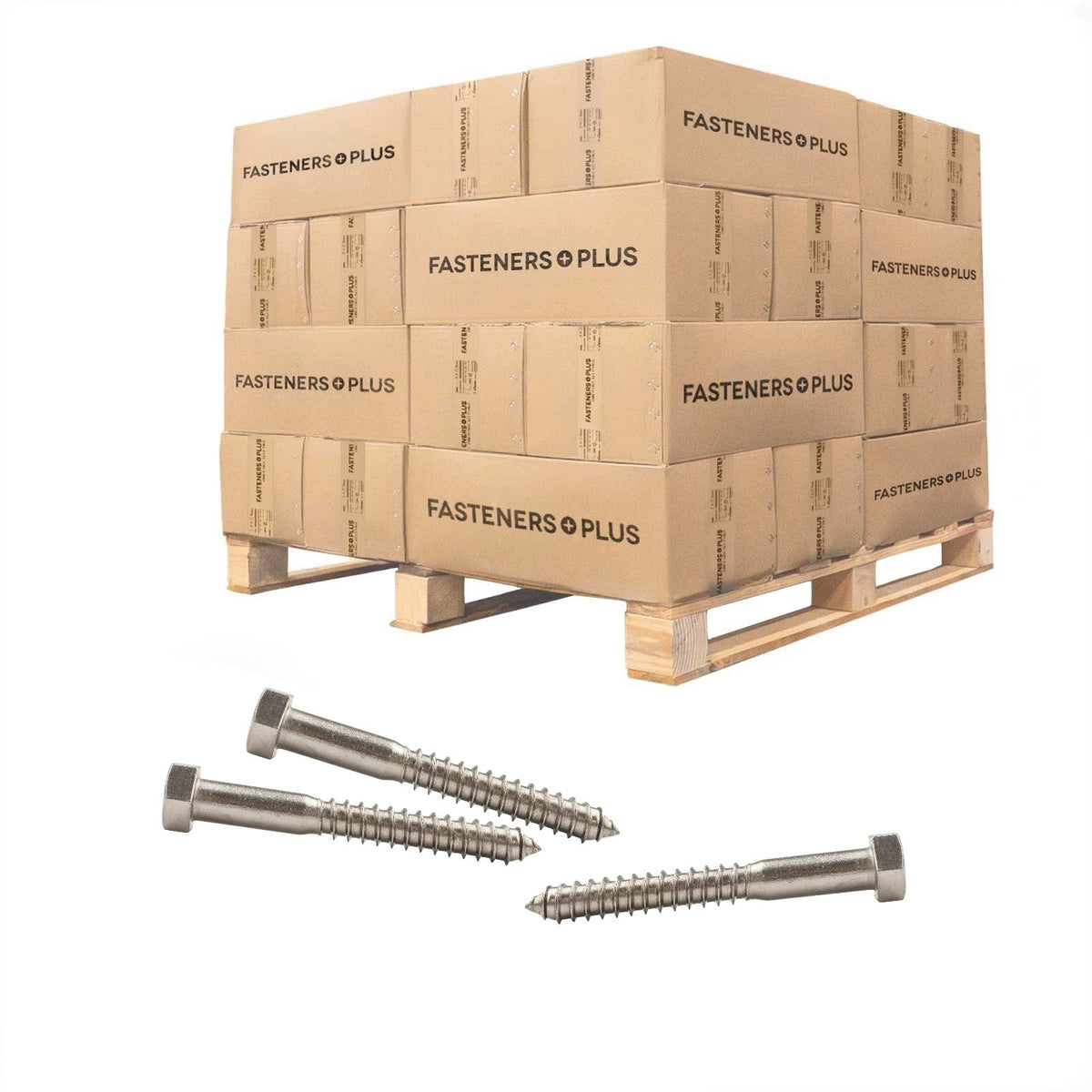 Conquest 1/2" x 4" Lag Bolt for Wood, Hex Head - 316 Stainless Steel - Pallet of 6,750
