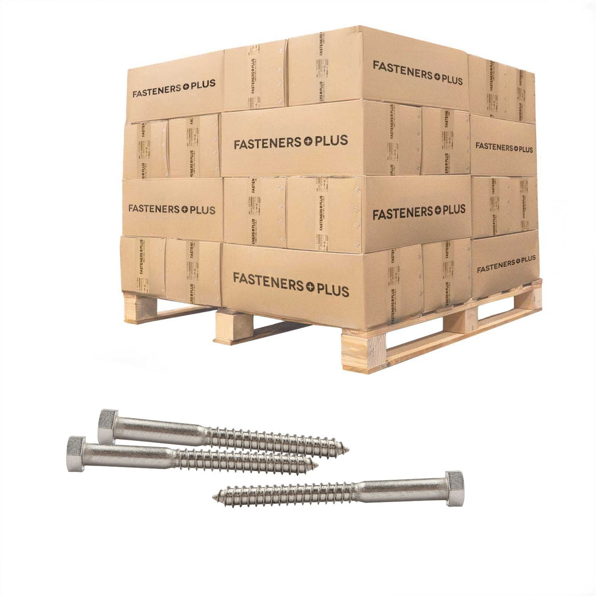Conquest 1/2" x 5" Lag Bolt for Wood, Hex Head - 316 Stainless Steel - Pallet of 4,500