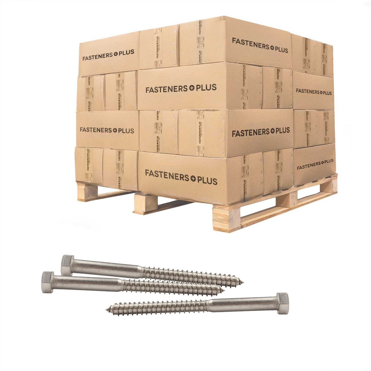 Conquest 1/2" x 6" Lag Bolt for Wood, Hex Head - 316 Stainless Steel - Pallet of 4,500