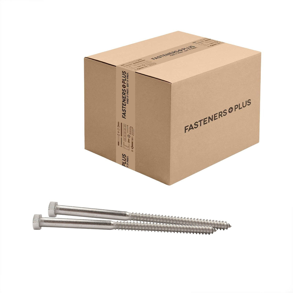 Conquest 1/2" x 9" Lag Bolt for Wood, Hex Head - 316 Stainless Steel - Carton of 50