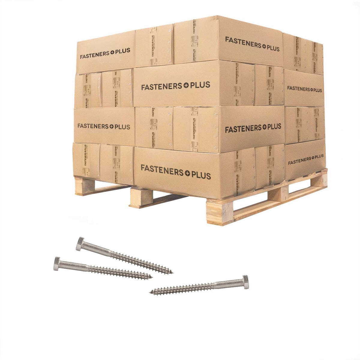 Conquest 1/4" x 3" Lag Bolt for Wood, Hex Head - 316 Stainless Steel - Pallet of 31,500
