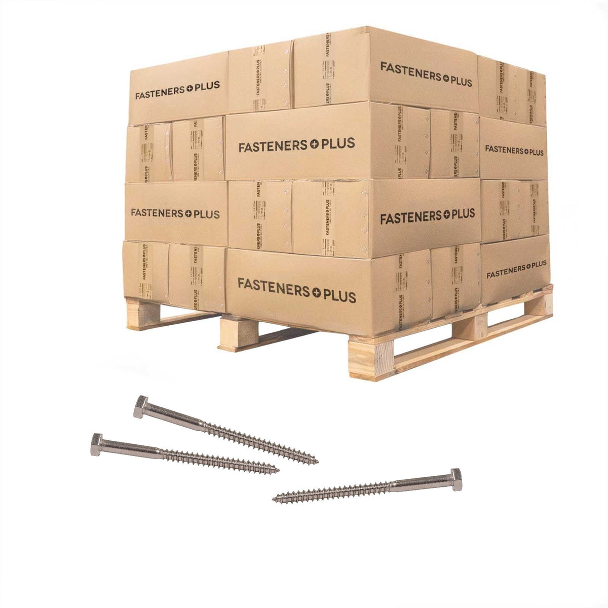 Conquest 1/4" x 3-1/2" Lag Bolt for Wood, Hex Head - 316 Stainless Steel - Pallet of 27,000