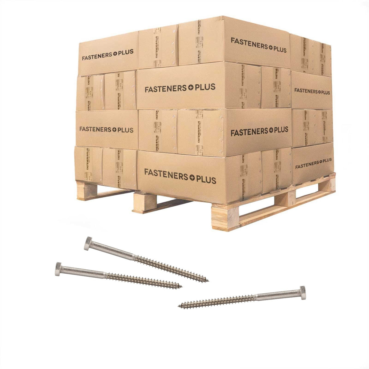 Conquest 1/4" x 4" Lag Bolt for Wood, Hex Head - 316 Stainless Steel - Pallet of 22,500