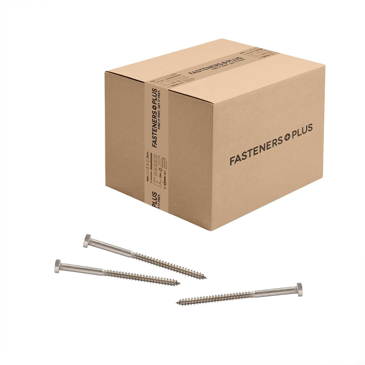 Conquest 1/4" x 4" Lag Bolt for Wood, Hex Head - 316 Stainless Steel - Carton of 500