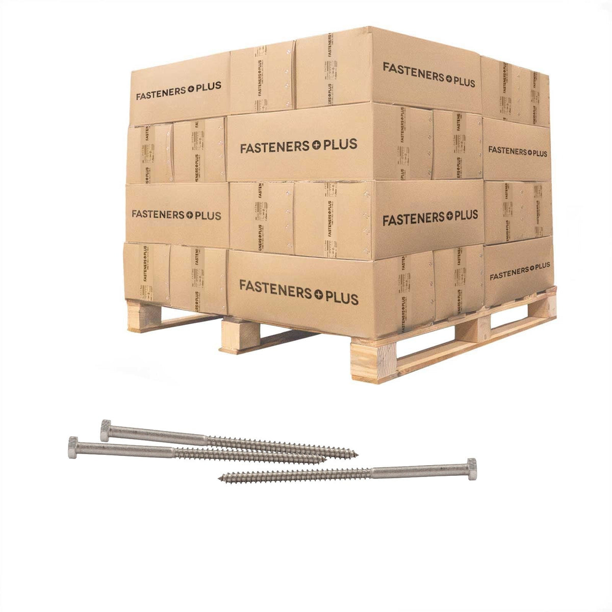 Conquest 1/4" x 5" Lag Bolt for Wood, Hex Head - 316 Stainless Steel - Pallet of 18,000