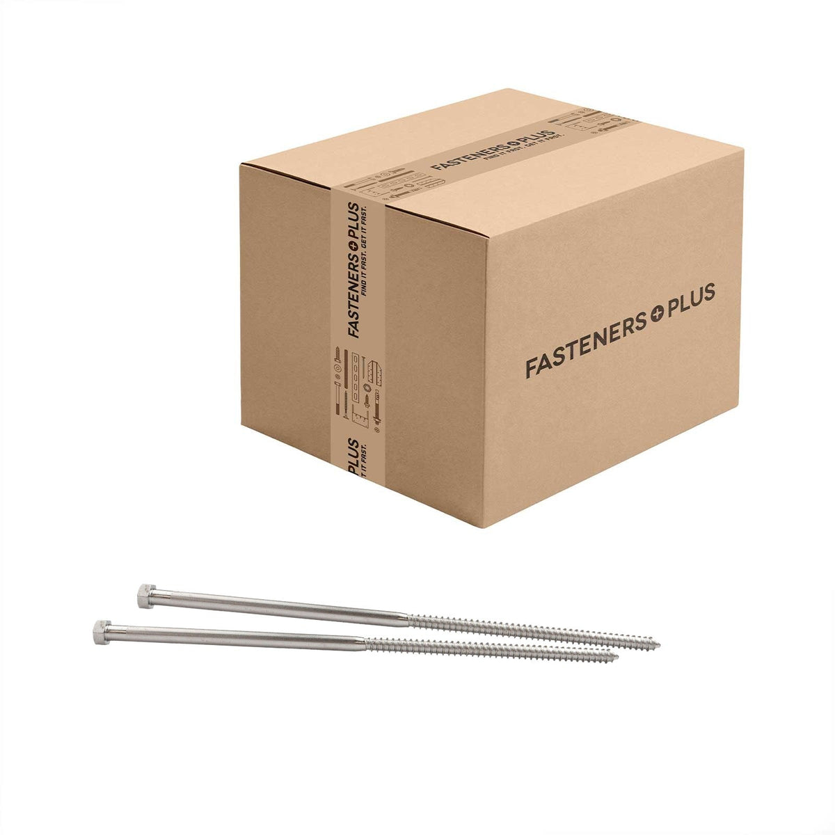 Conquest 3/8" x 12" Lag Bolt for Wood, Hex Head - 316 Stainless Steel - Carton of 75