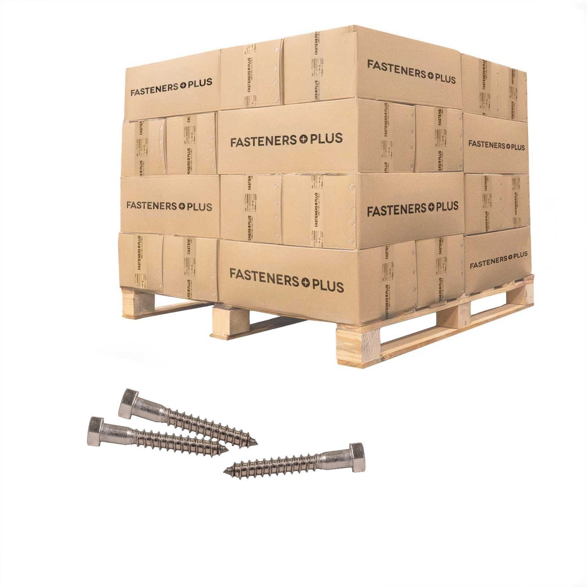 Conquest 3/8" x 2-1/2" Lag Bolt for Wood, Hex Head - 316 Stainless Steel - Pallet of 18,000