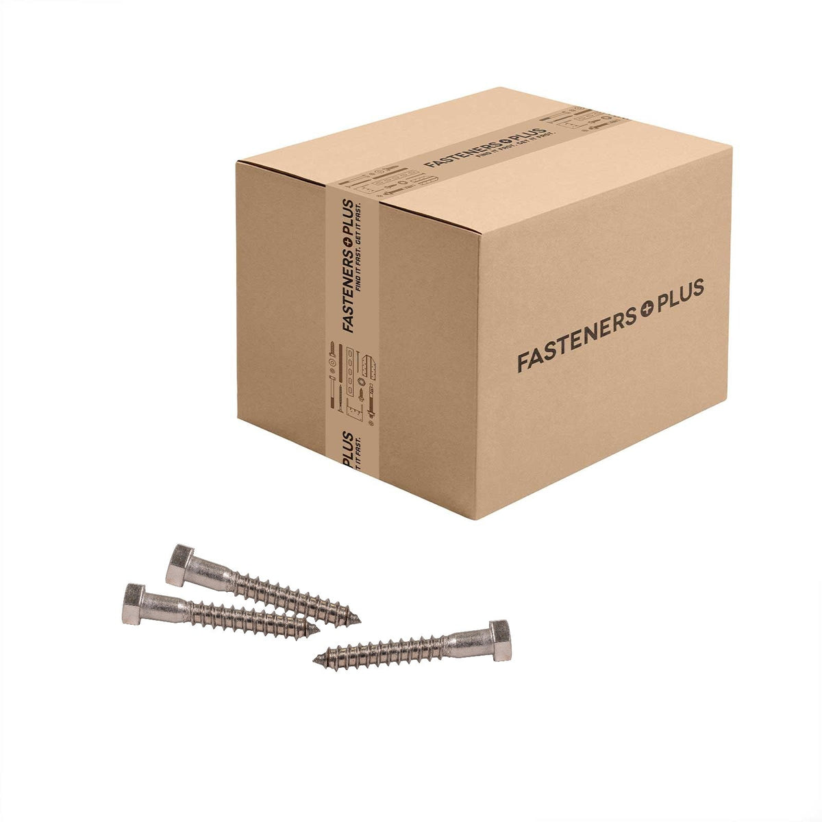 Conquest 3/8" x 2-1/2" Lag Bolt for Wood, Hex Head - 316 Stainless Steel - Carton of 400