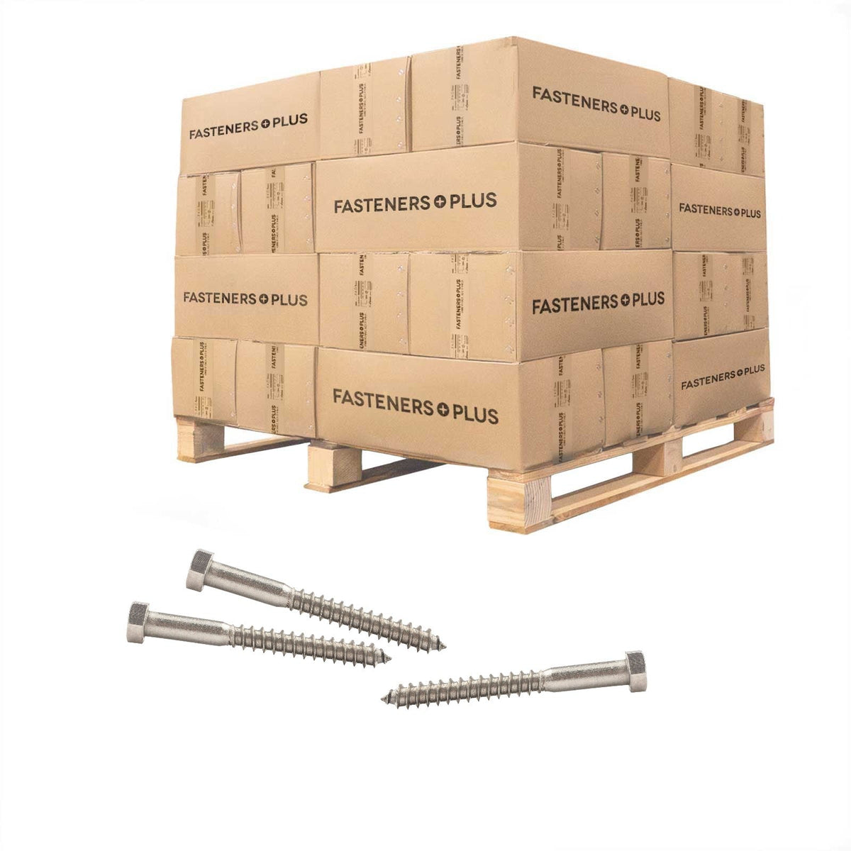Conquest 3/8" x 3-1/2" Lag Bolt for Wood, Hex Head - 316 Stainless Steel - Pallet of 13,500