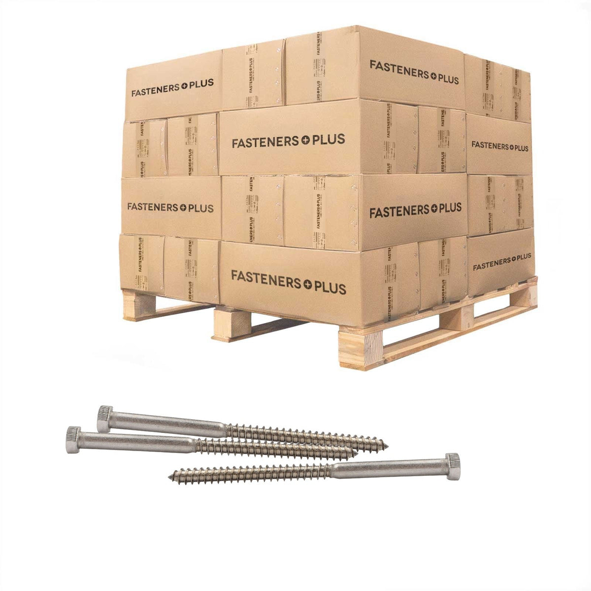 Conquest 3/8" x 6" Lag Bolt for Wood, Hex Head - 316 Stainless Steel - Pallet of 6,750