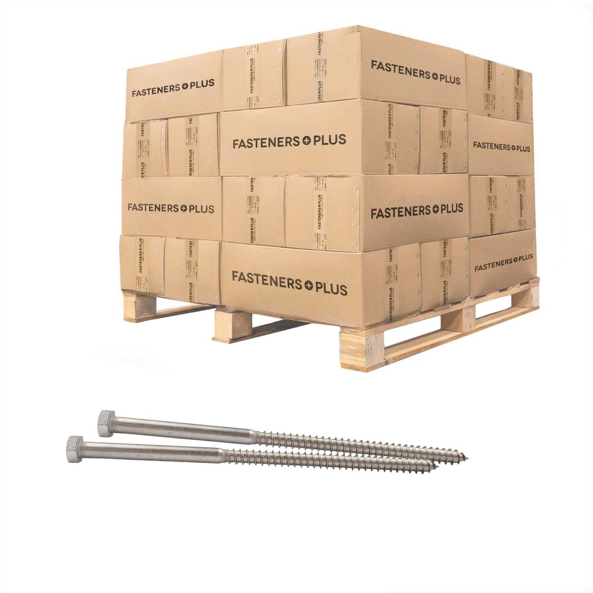 Conquest 3/8" x 8" Lag Bolt for Wood, Hex Head - 316 Stainless Steel - Pallet of 5,625