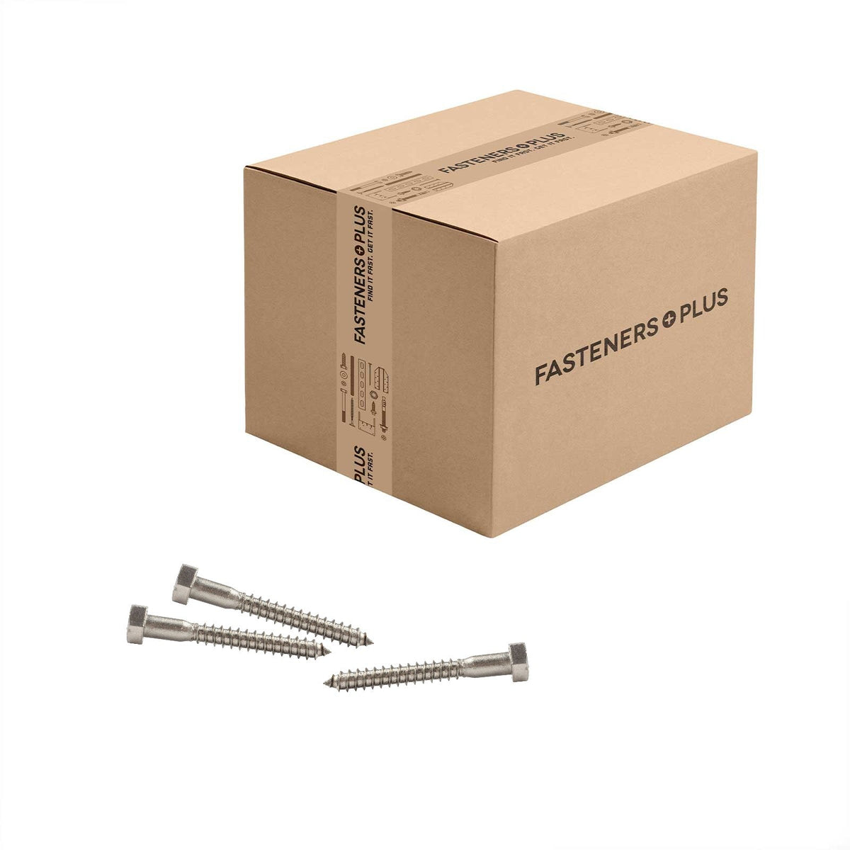 Conquest 5/16" x 2-1/2" Lag Bolt for Wood, Hex Head - 316 Stainless Steel - Carton of 600