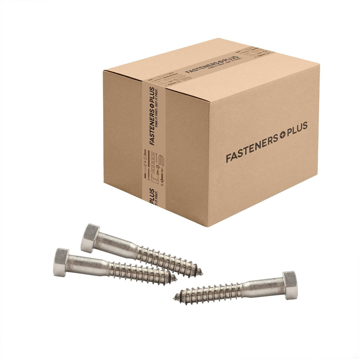 Conquest 5/8" x 4" Lag Bolt for Wood, Hex Head - 316 Stainless Steel - Carton of 75