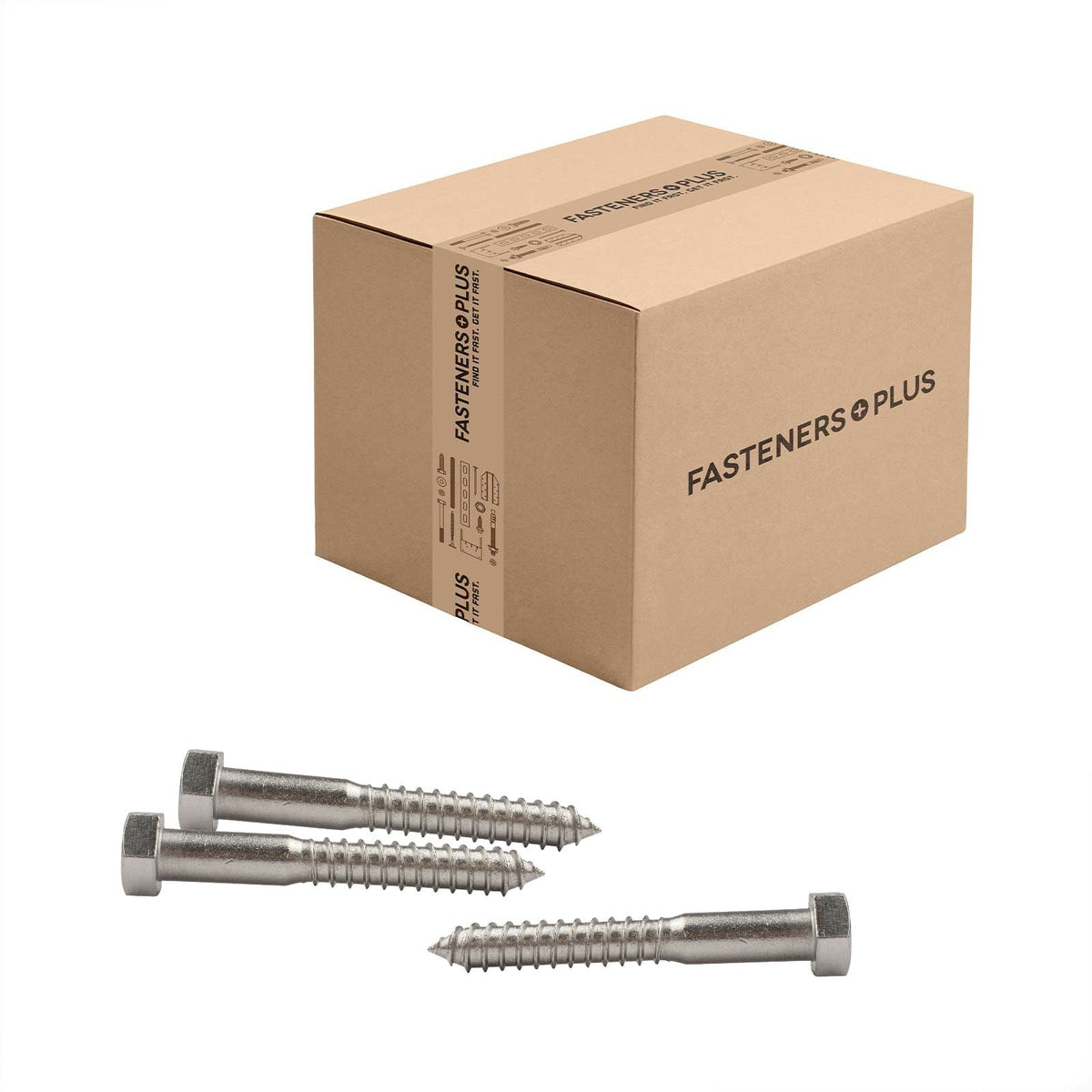 Conquest 5/8" x 4-1/2" Lag Bolt for Wood, Hex Head - 316 Stainless Steel - Carton of 75
