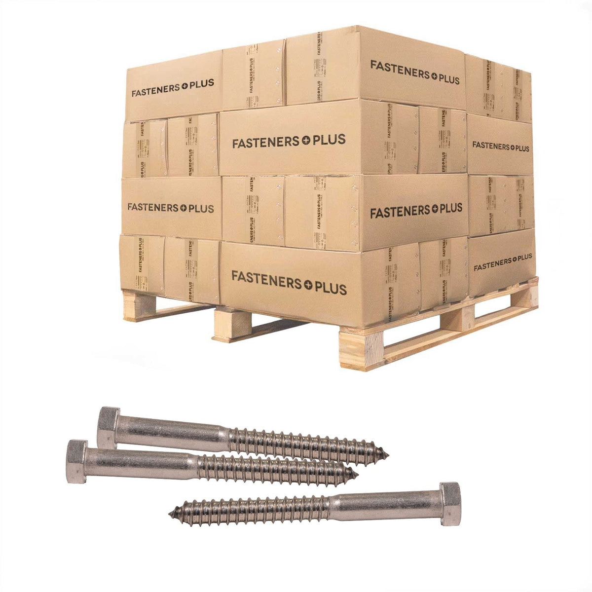 Conquest 5/8" x 6" Lag Bolt for Wood, Hex Head - 316 Stainless Steel - Pallet of 2,250