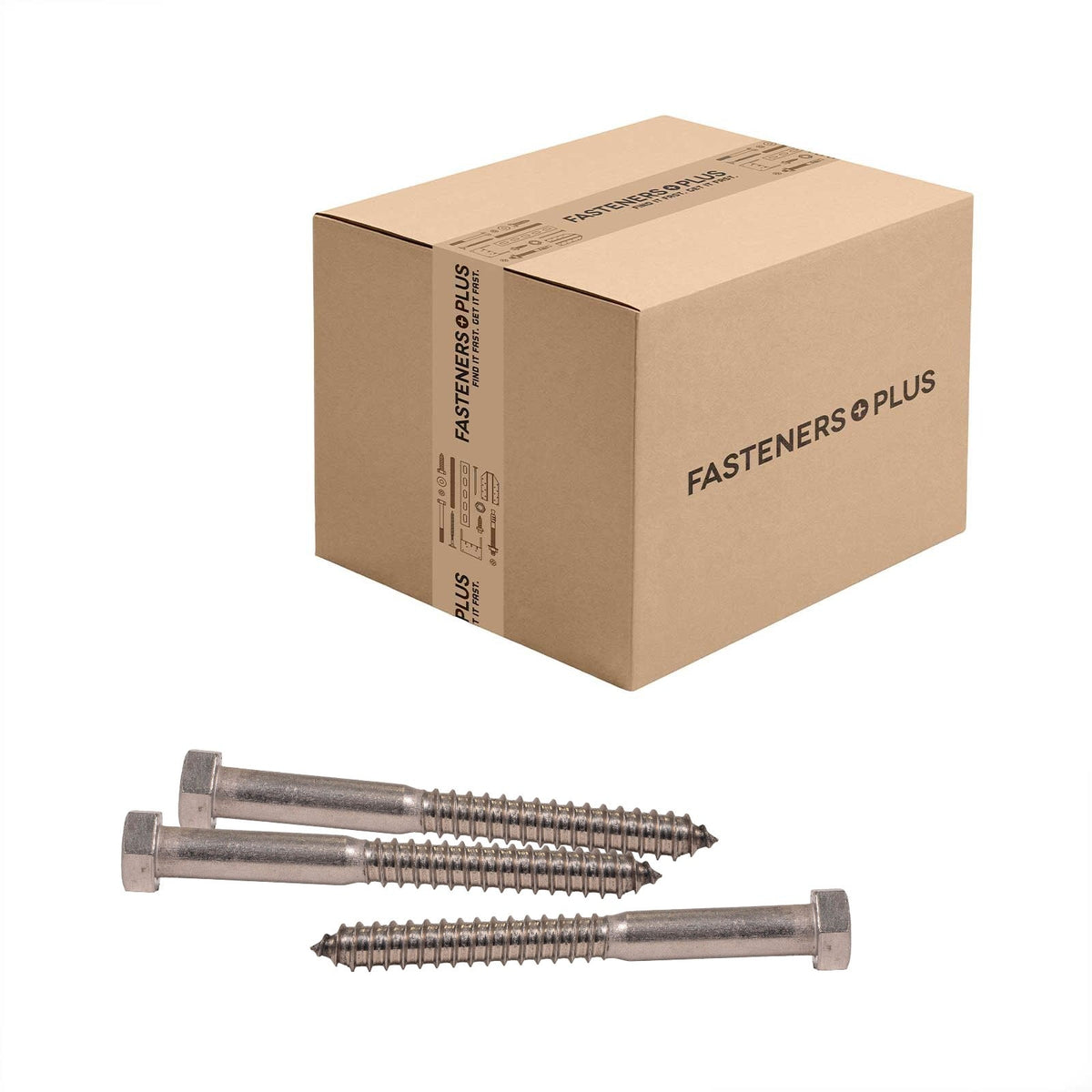 Conquest 5/8" x 6" Lag Bolt for Wood, Hex Head - 316 Stainless Steel - Carton of 50