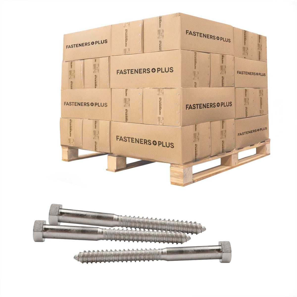 Conquest 5/8" x 6-1/2" Lag Bolt for Wood, Hex Head - 316 Stainless Steel - Pallet of 2,250