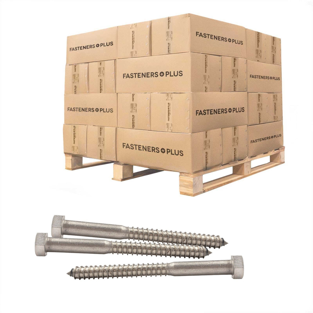 Conquest 5/8" x 7" Lag Bolt for Wood, Hex Head - 316 Stainless Steel - Pallet of 2,250