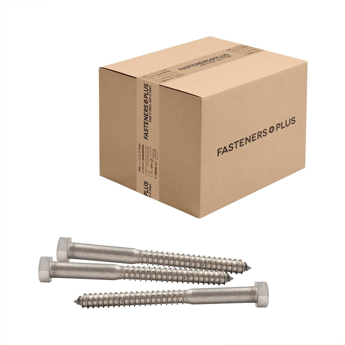 Conquest 5/8" x 7" Lag Bolt for Wood, Hex Head - 316 Stainless Steel - Carton of 50