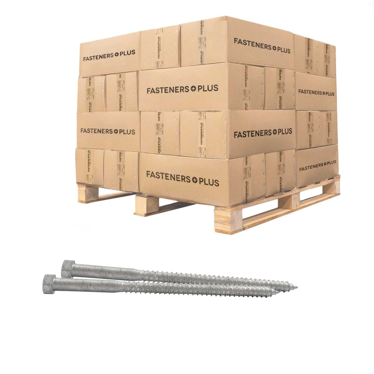 Conquest 1/2" x 8" Lag Bolt for Wood, Hex Head - Hot Dip Galvanized, Qty. 2,700 - Pallet
