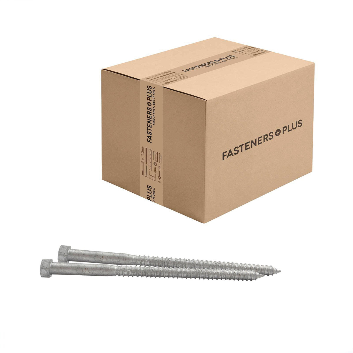 Conquest 1/2" x 8" Lag Bolt for Wood, Hex Head - Hot Dip Galvanized, Qty. 75 - Carton