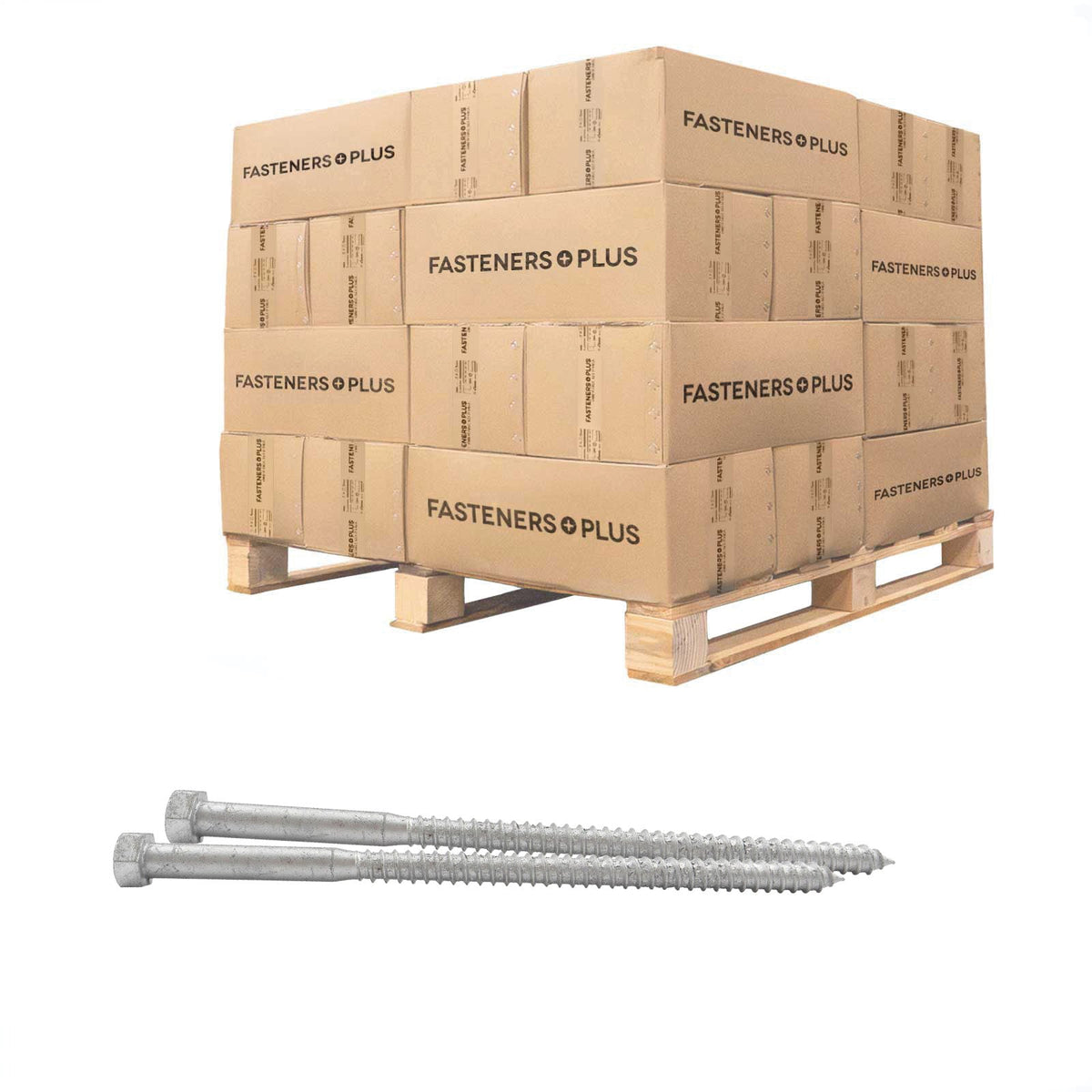 Conquest 1/2" x 9" Lag Bolt for Wood, Hex Head - Hot Dip Galvanized, Qty. 3,375 - Pallet