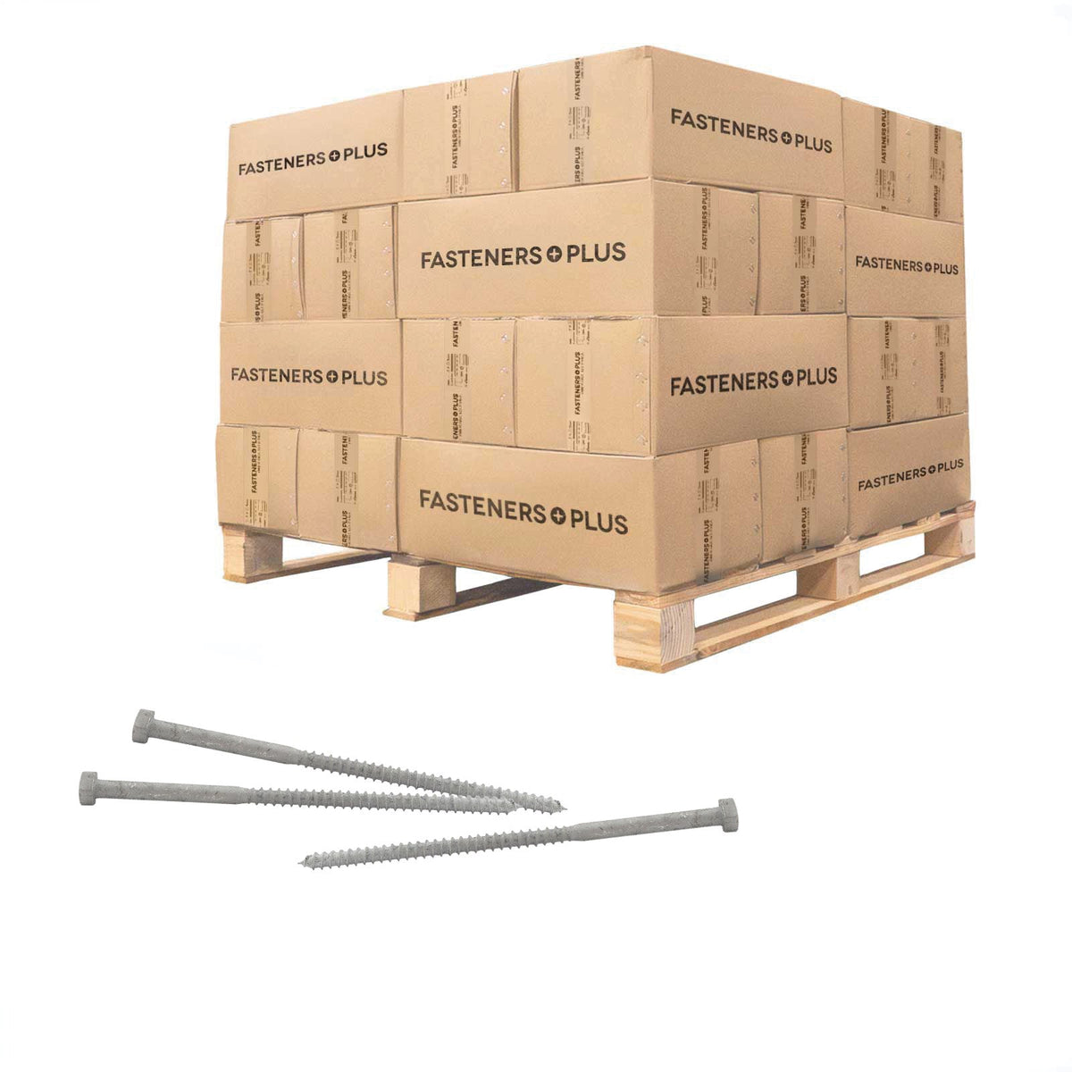 Conquest 1/4" x 5" Lag Bolt for Wood, Hex Head - Hot Dip Galvanized, Qty. 19,800 - Pallet