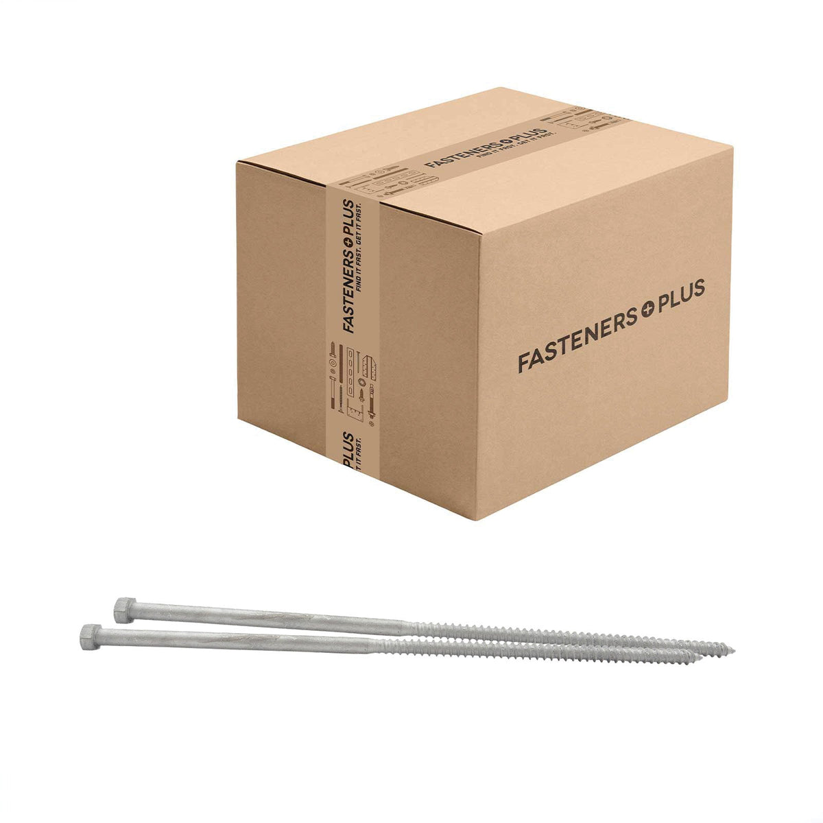 Conquest 3/8" x 12" Lag Bolt for Wood, Hex Head - Hot Dip Galvanized, Qty. 125 - Carton