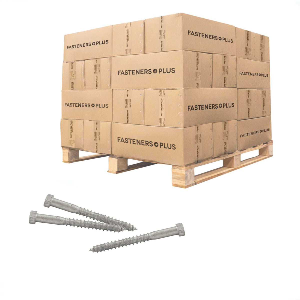 Conquest 3/8" x 3-1/2" Lag Bolt for Wood, Hex Head - Hot Dip Galvanized, Qty. 13,500 - Pallet