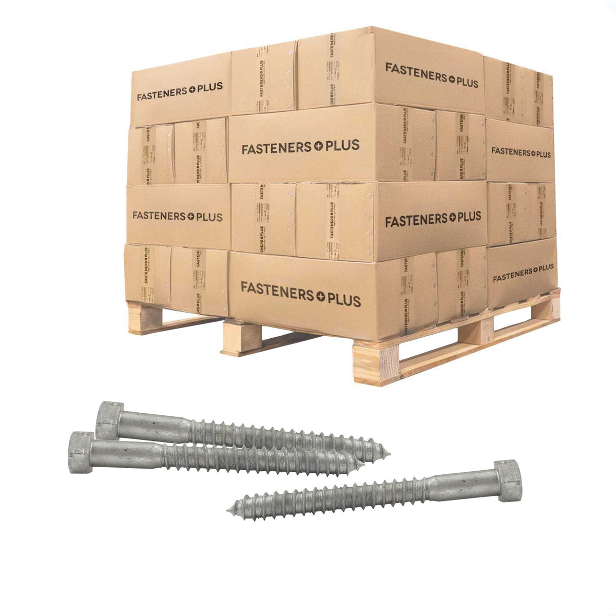 Conquest 5/8" x 6" Lag Bolt for Wood, Hex Head - Hot Dip Galvanized, Qty. 1,800 - Pallet