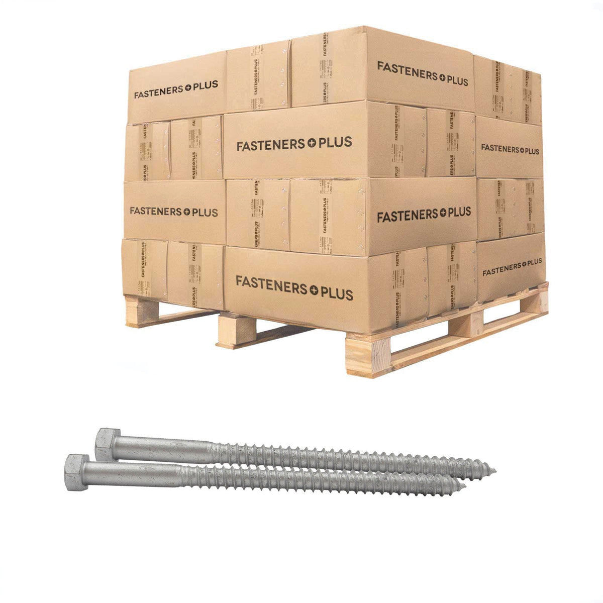 Conquest 5/8" x 9" Lag Bolt for Wood, Hex Head - Hot Dip Galvanized, Qty. 2,700 - Pallet