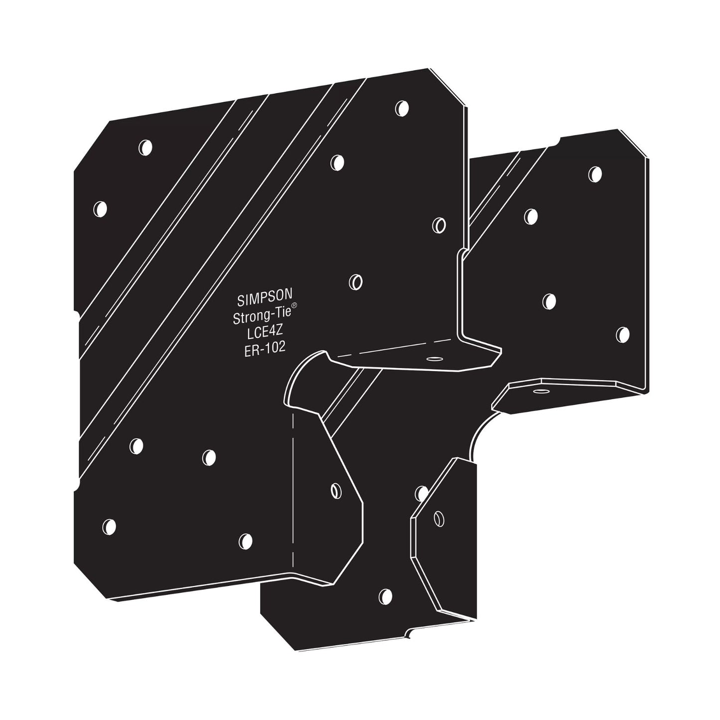 Simpson Strong-Tie LCE4PC Ornamental Light Post Cap For 4x and 6x End Condition - Black Powder Coat, ZMAX Specification 