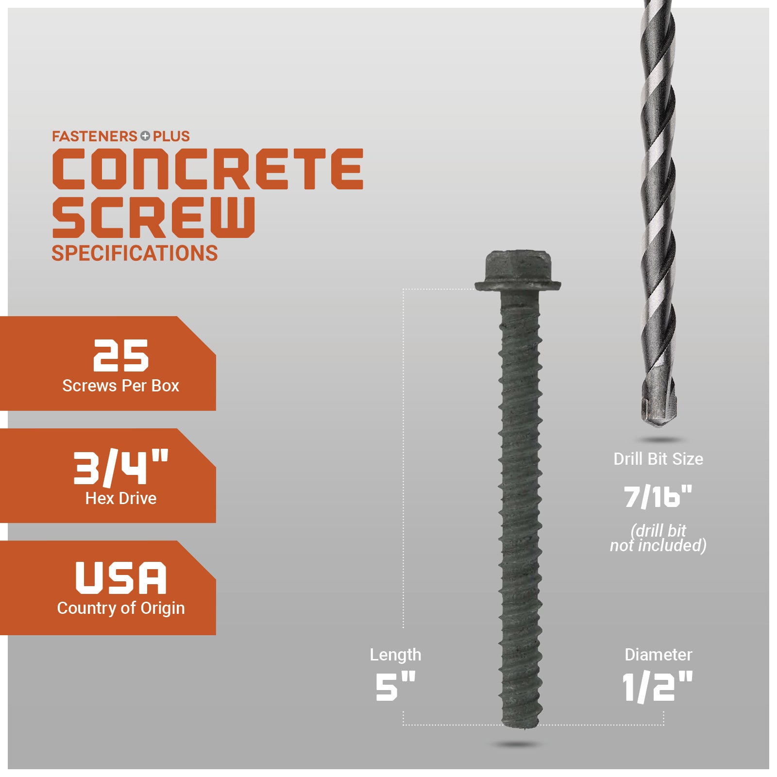 LDT Tapcon Screw, Zinc Spec