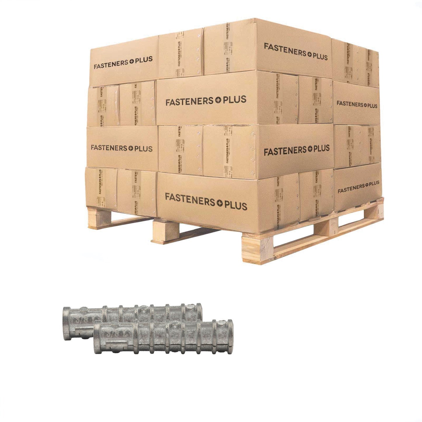Conquest 3/8" x 2-1/2" Lag Shield Anchor, Long - Zinc Alloy, Qty. 18,000 - Pallet