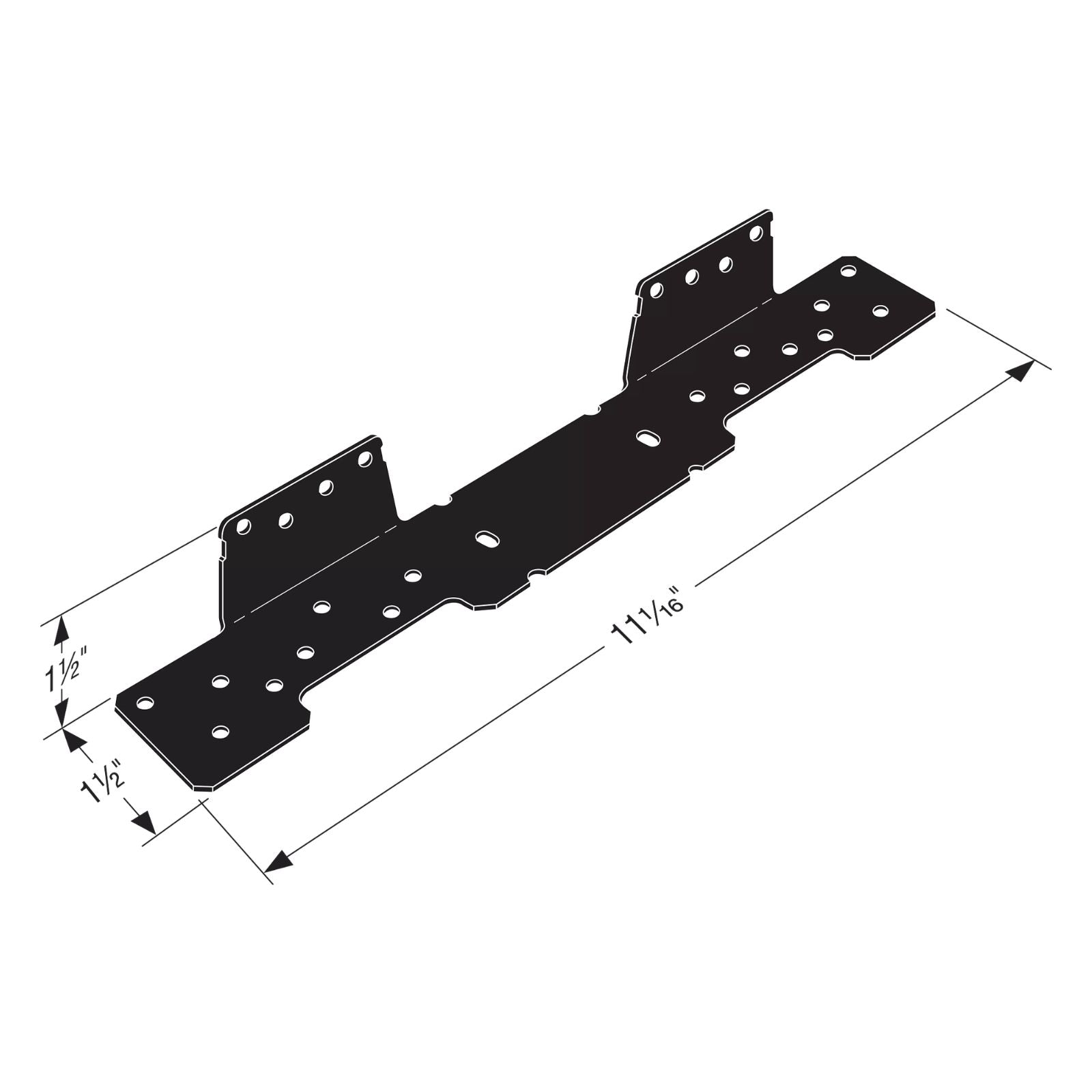 Simpson Strong-Tie LSCPC 18 Gauge Ornamental Adjustable Stringer Connectors - Black Powder Coat, ZMAX
Specification