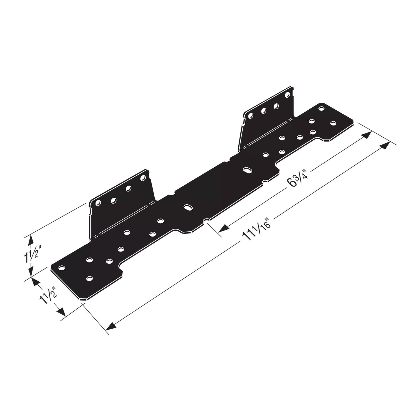 Simpson Strong-Tie LSCPC 18 Gauge Ornamental Adjustable Stringer Connectors - Black Powder Coat, ZMAX
Specification